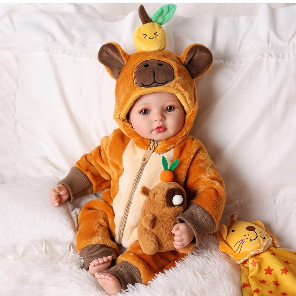 15-Inch Lifelike Baby Doll Set – Soft Weighted Body, Realistic Newborn Doll with - Picture 3 of 6